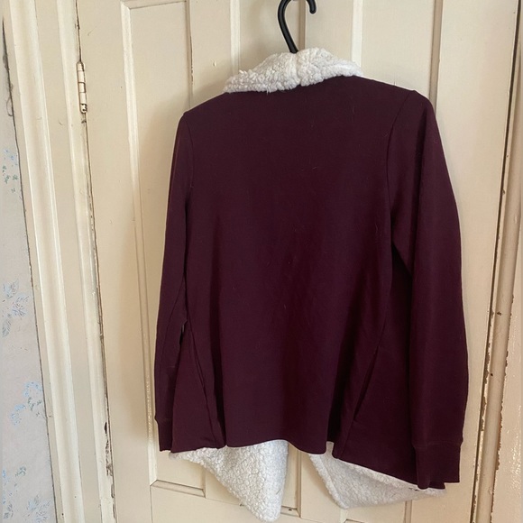 Sherpa cardigan - burgundy - Picture 5 of 7
